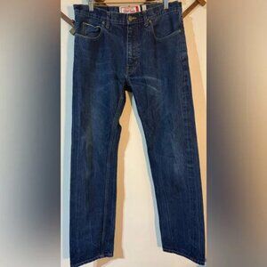 Men's Selvedge Slim Straight Blue Jeans